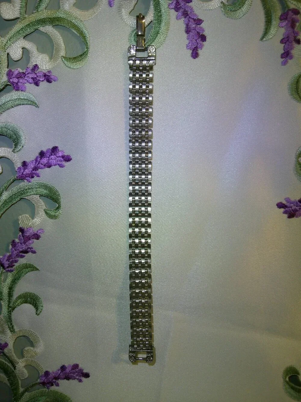 Vintage Goldette NY Bracelet Panther Link Silver Tone 7-1/4